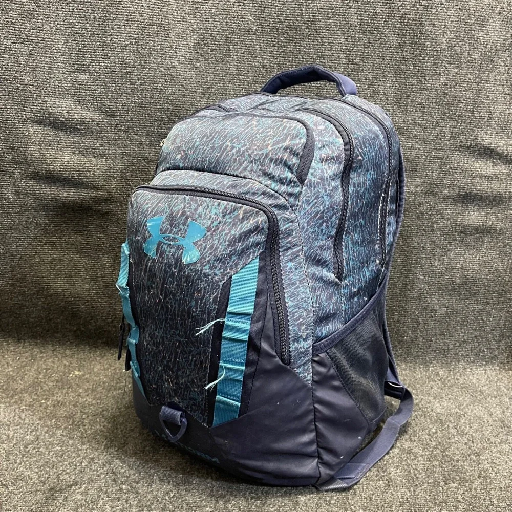 Under Armour 1261825 Teal Blue Patterned Water Resistant Storm Recruit Backpack